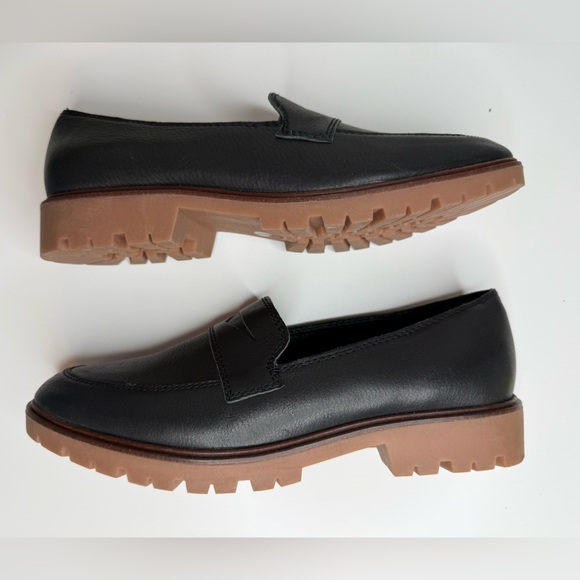 Lucky Brand Women's Tomber Lug Sole Black Leather Loafers Size 8M Minimalist - Picture 13 of 16